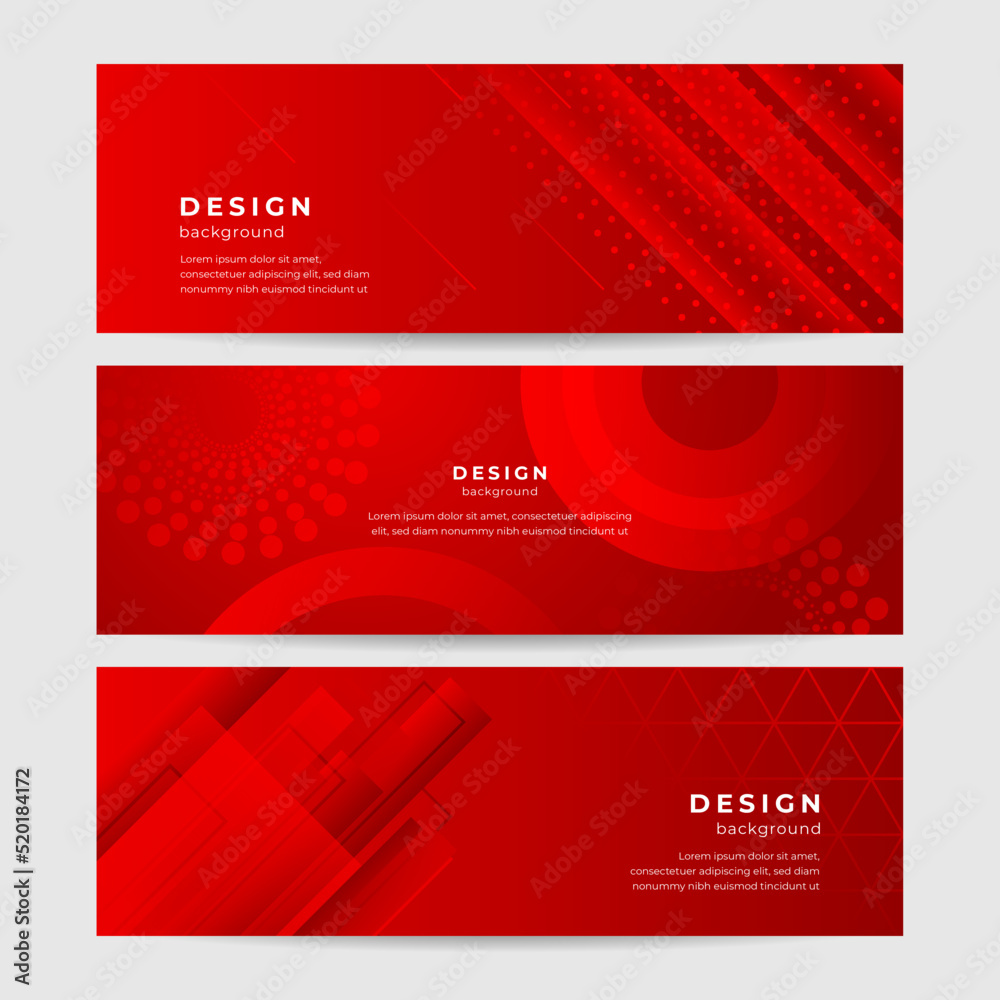 Abstract red banner background. Abstract banner design in shades of red. Red wide banner with lines pattern design. Modern wave banner red background. Modern fluid red gradient banner with curve shape