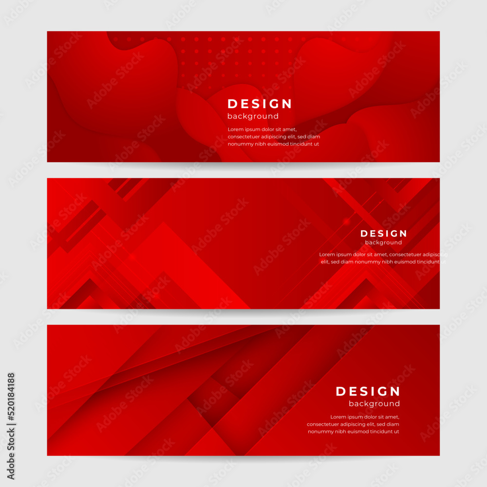 Abstract red banner background. Abstract banner design in shades of red. Red wide banner with lines pattern design. Modern wave banner red background. Modern fluid red gradient banner with curve shape Abstract red banner background. Abstract banner design in shades of red. Red wide banner with lines pattern design. Modern wave banner red background. Modern fluid red gradient banner with curve shape