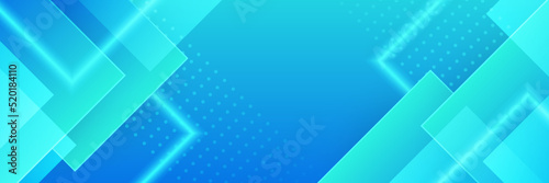 Abstract geometric blue wide background banner layout design. Blue abstract vector long banner. Minimal background with copy space for text. Modern abstract gradient light blue banner background