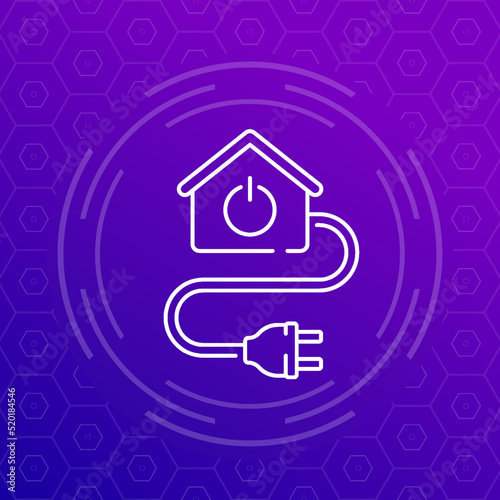 electric home or house line icon