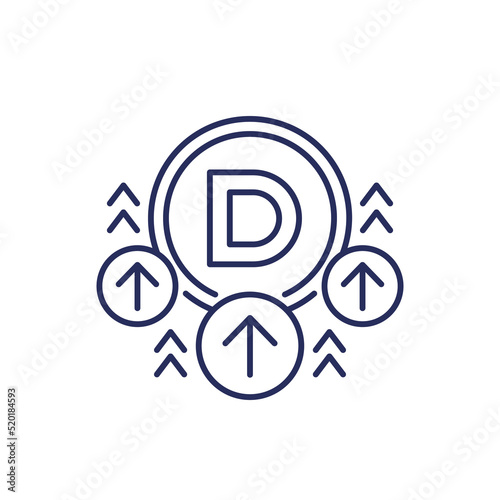 raise vitamin D level line icon