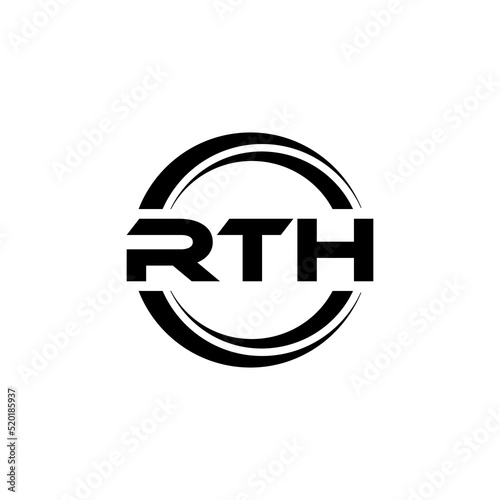 RTH letter logo design with white background in illustrator, vector logo modern alphabet font overlap style. calligraphy designs for logo, Poster, Invitation, etc. photo