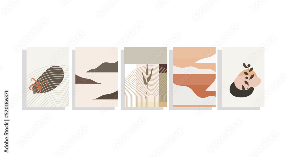 abstract mid century modern templates vector set abstract mid century modern templates vector set