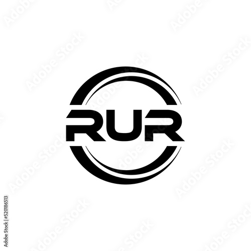 RUR letter logo design with white background in illustrator  vector logo modern alphabet font overlap style. calligraphy designs for logo  Poster  Invitation  etc.