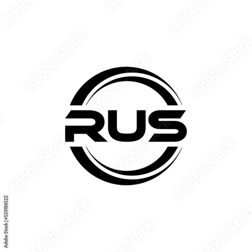 RUS letter logo design with white background in illustrator  vector logo modern alphabet font overlap style. calligraphy designs for logo  Poster  Invitation  etc.