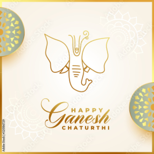 traditional lord ganesh chaturthi festival greeting card banner