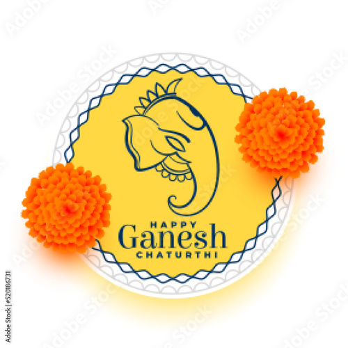 decorative ganesh chaturthi traditional background with floral design