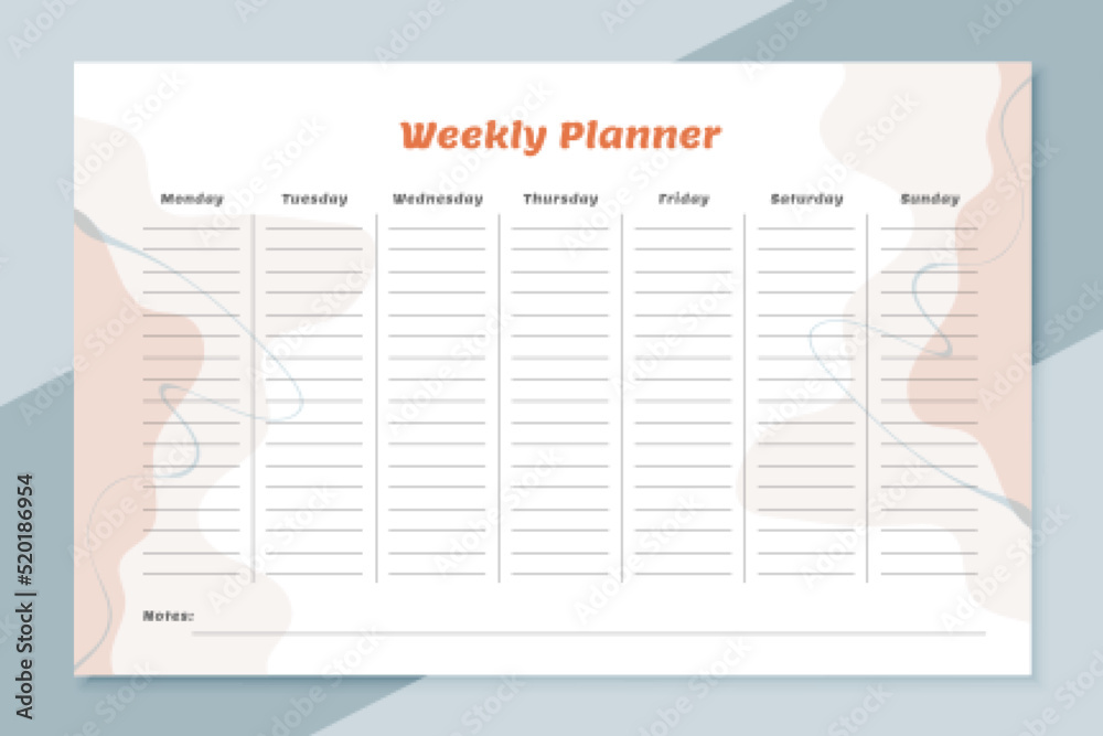 template todo list weekly plannet design - obrazy, fototapety, plakaty 