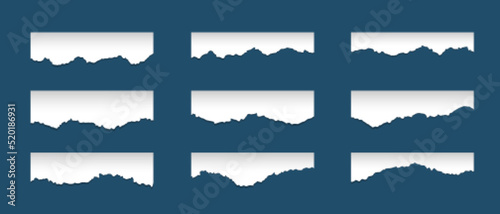 torn ripped paper sheets collection