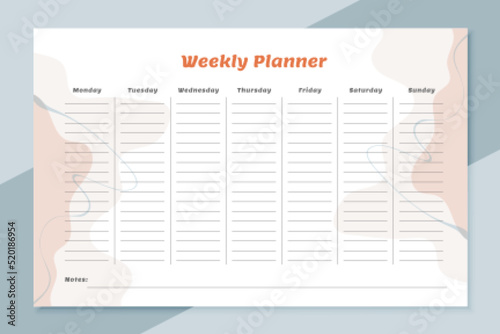 template todo list weekly plannet design photo