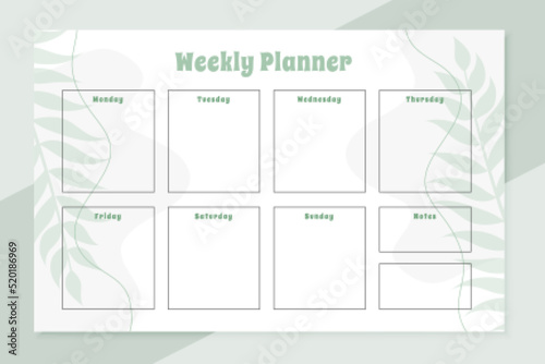 minimal daily weekly planner template design