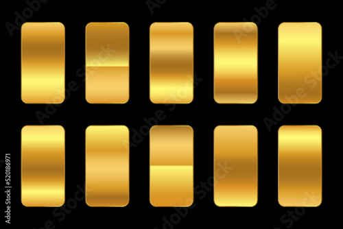 shiny golden gradient collection of ten