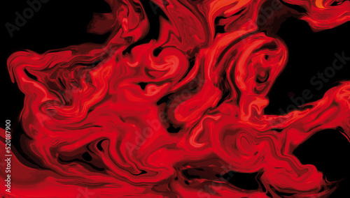 abstract satin fabric or liquid wave, illustration of wavy folds of silk textures, and red abstract background