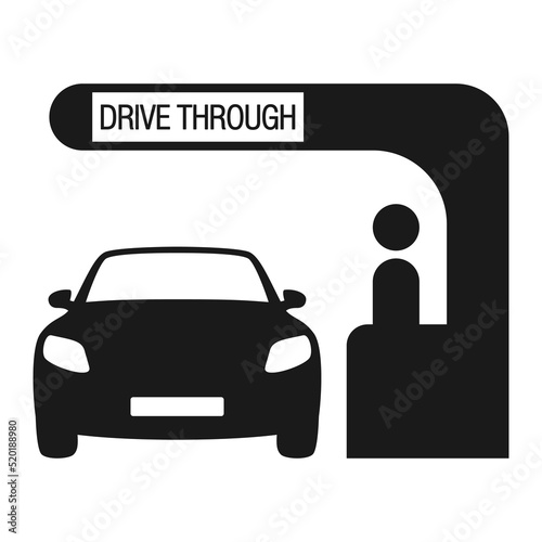 Drive through icon. Order pickup symbol vector illustration