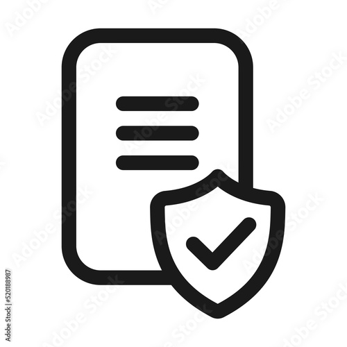 Contract Coverage icon. Insurance policy, line vector illustration