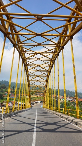 the big yellow kamojang bridge, this bridge is the link between Garut, Bandung, with beautiful natural scenery photo