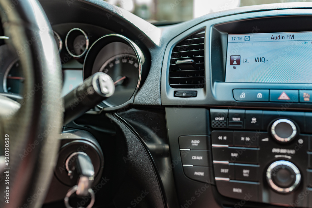 Driver's seat of the car.interior car. open car doors.Close up. Driver's seat of the car.interior car. open car doors.Close up.