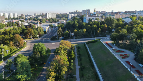 View from above on the old city center of Kharkov 