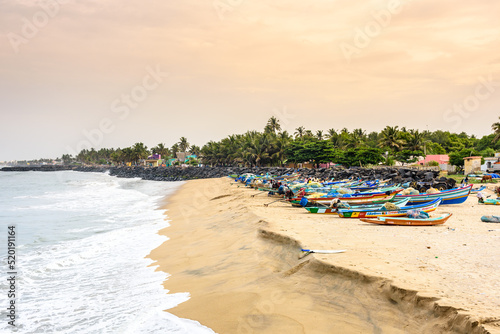 View of serenity beach at Pondicherry (Now known as Puducherry), India photo