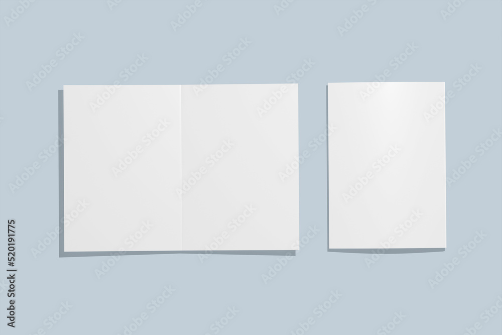 A4 Bifold Brochure Blank Mockup