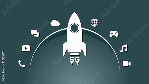 Enjoy 5g network connectivity banner web icons for business and technology vector infographics, Fastest Internet Banner