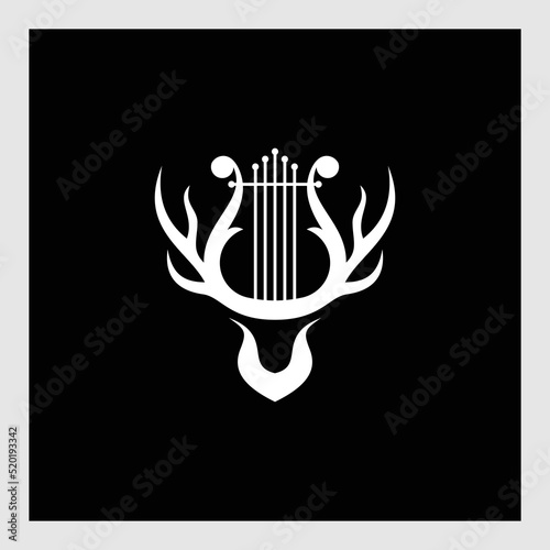 Harp Icon Vector Logo Template Illustration Design. Vector EPS 10.