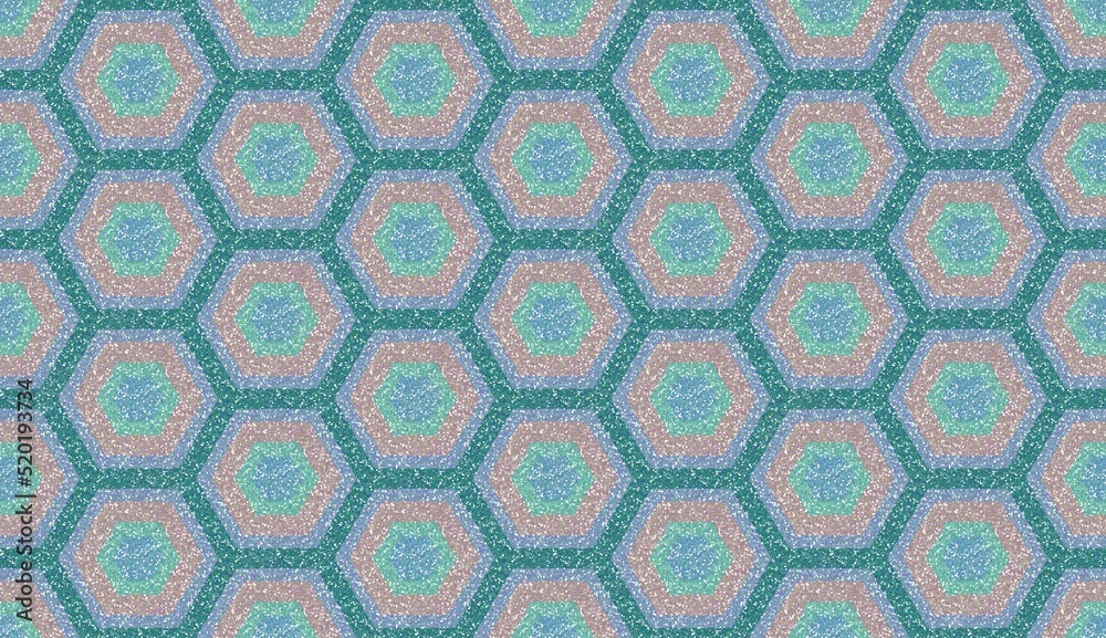 Abstract hexagon glitter seamless pattern  background, Geometric glitter of seamless pattern
