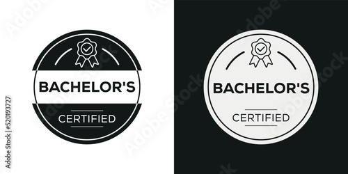 Creative (Bachelor's) Certified badge, vector illustration.