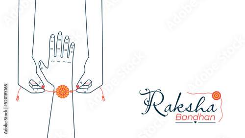 Happy Raksha Bandhan Outlined Hand Drawn Illustration, Raksha Bandhan Background
