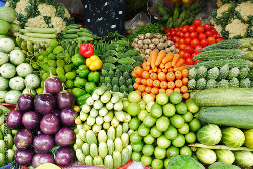 fresh vegetables selling at local market in dhaka 
