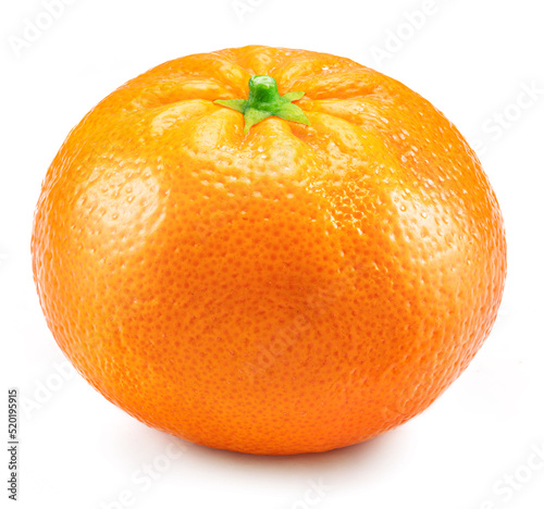 Ripe tangerine fruit isolated on a white background. Organic tangerines fruits.