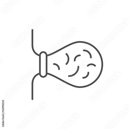 Hemorrhoid ligation line outline icon