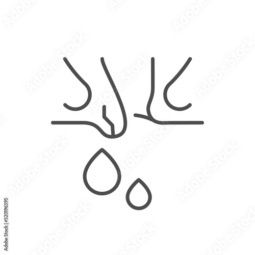 Hemorrhoidal bleeding line outline icon