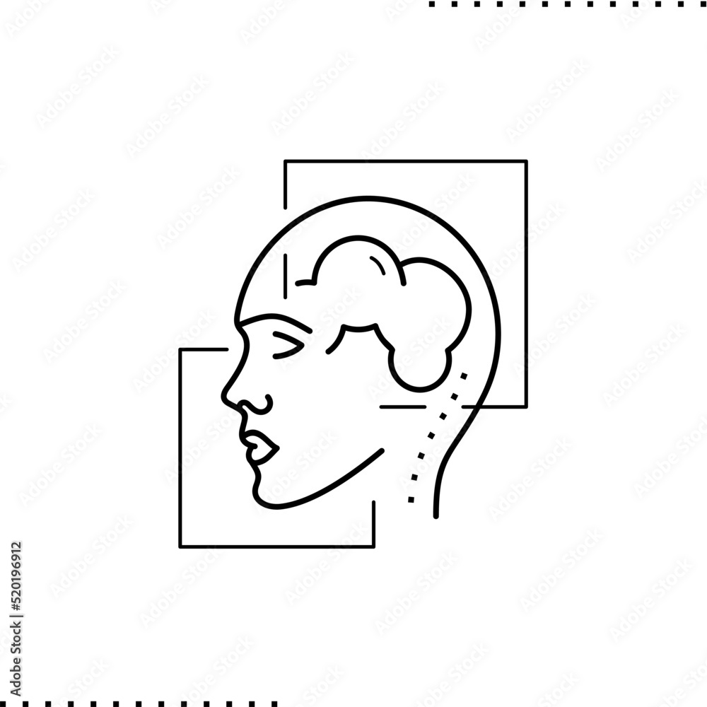 Human brain, head and mind vector isolated on white Human brain, head and mind vector isolated on white