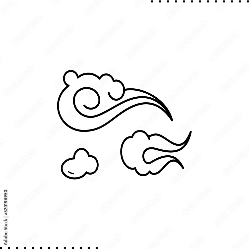 Asian design clouds, vector isolated on white Asian design clouds, vector isolated on white