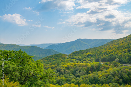 georgian mountain landscape and sky with clouds © Vyacheslav