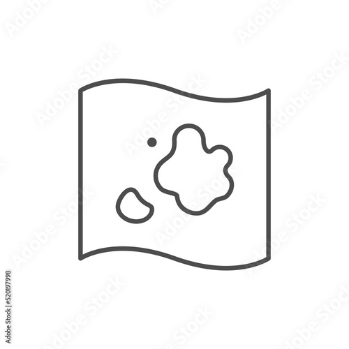 Stained toilet paper line icon