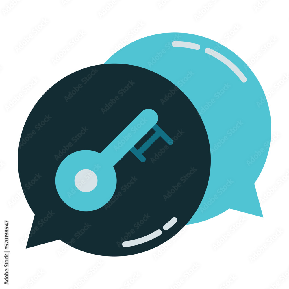 key and chat bubble key and chat bubble