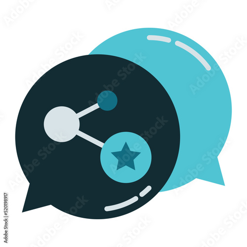 share icon and chat bubble