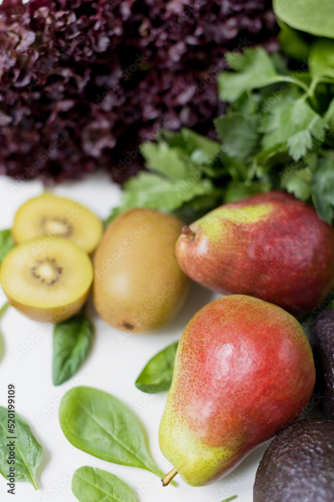 Various fruits and lettuce salad mix Various fruits and lettuce salad mix