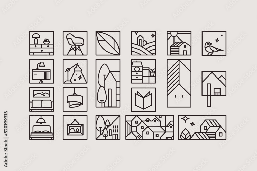 Art deco home signs gray