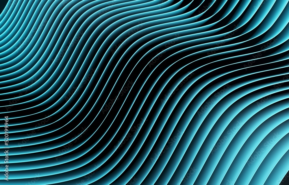 Bright blue abstract background with smoothly curving stripes, 3d render Bright blue abstract background with smoothly curving stripes, 3d render