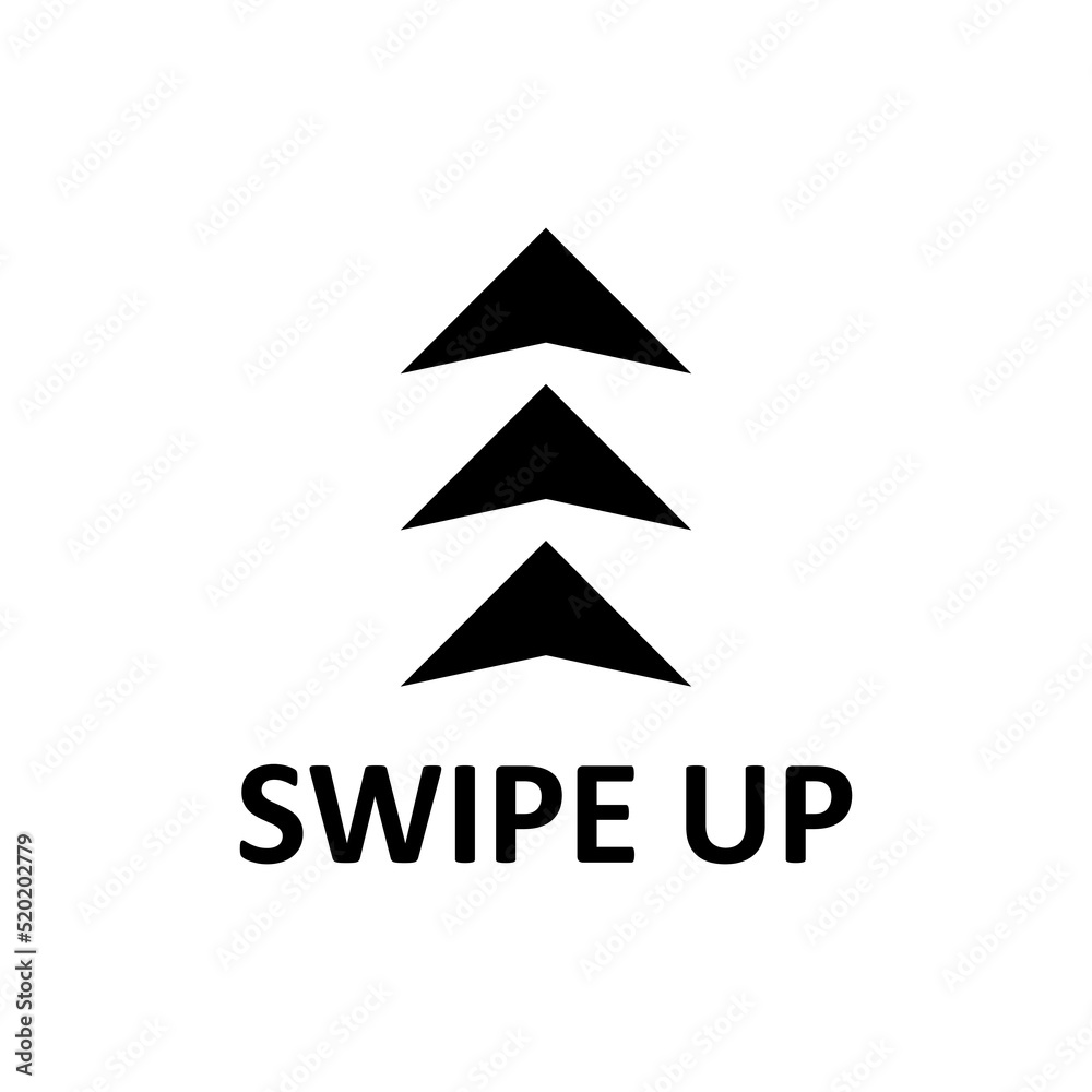 Swipe up icon. Arrow up for social media stories. Set of black swipe up icon. Scroll pictogram. Modern vector illustration isolated on white background. Swipe up icon. Arrow up for social media stories. Set of black swipe up icon. Scroll pictogram. Modern vector illustration isolated on white background.