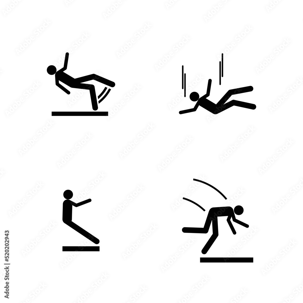 Falling people icon silhouette pictogram