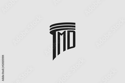 Creative letter MD monogram for legal firm, advocate logo inspiration