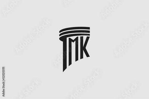Creative letter MK monogram for legal firm, advocate logo inspiration