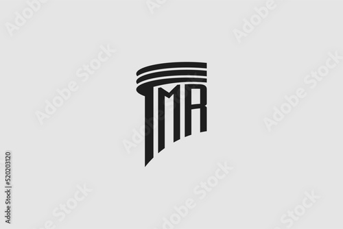 Creative letter MR monogram for legal firm, advocate logo inspiration