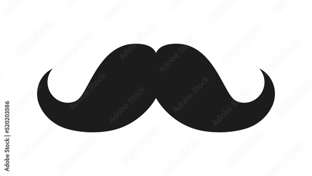 Mustache icon isolated on white background. Retro style. Vector illustration Mustache icon isolated on white background. Retro style. Vector illustration