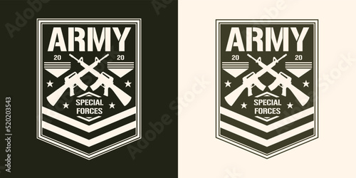 Military army monochrome element vintage