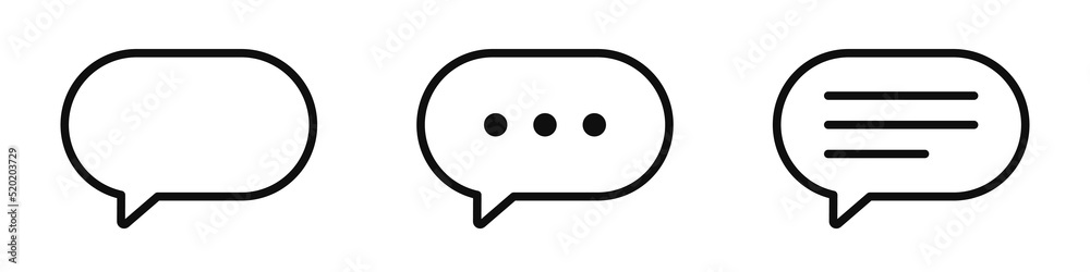 Message icons set. Chat notifications. Speech bubbles. The concept of sms and online communication. Vector illustration Message icons set. Chat notifications. Speech bubbles. The concept of sms and online communication. Vector illustration